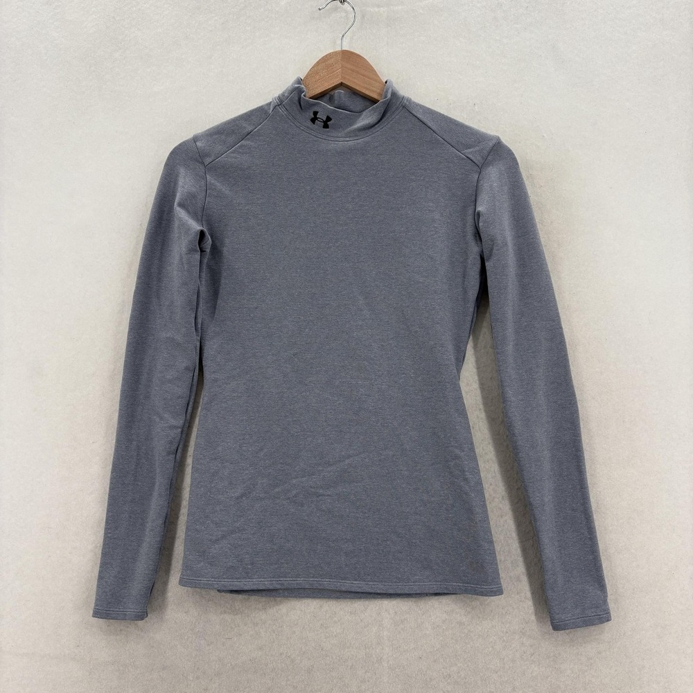 Under Armour ColdGear Subzero Mock Shirt Womens Medium Gray Compression Stretch